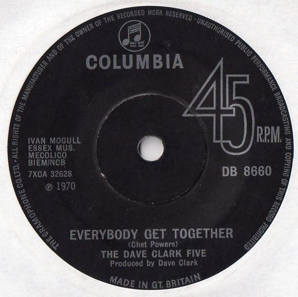 

7inch Record DAVE CLARK FIVE Everybody Get Together DB8660 DB8660 1970 UK Rock Used