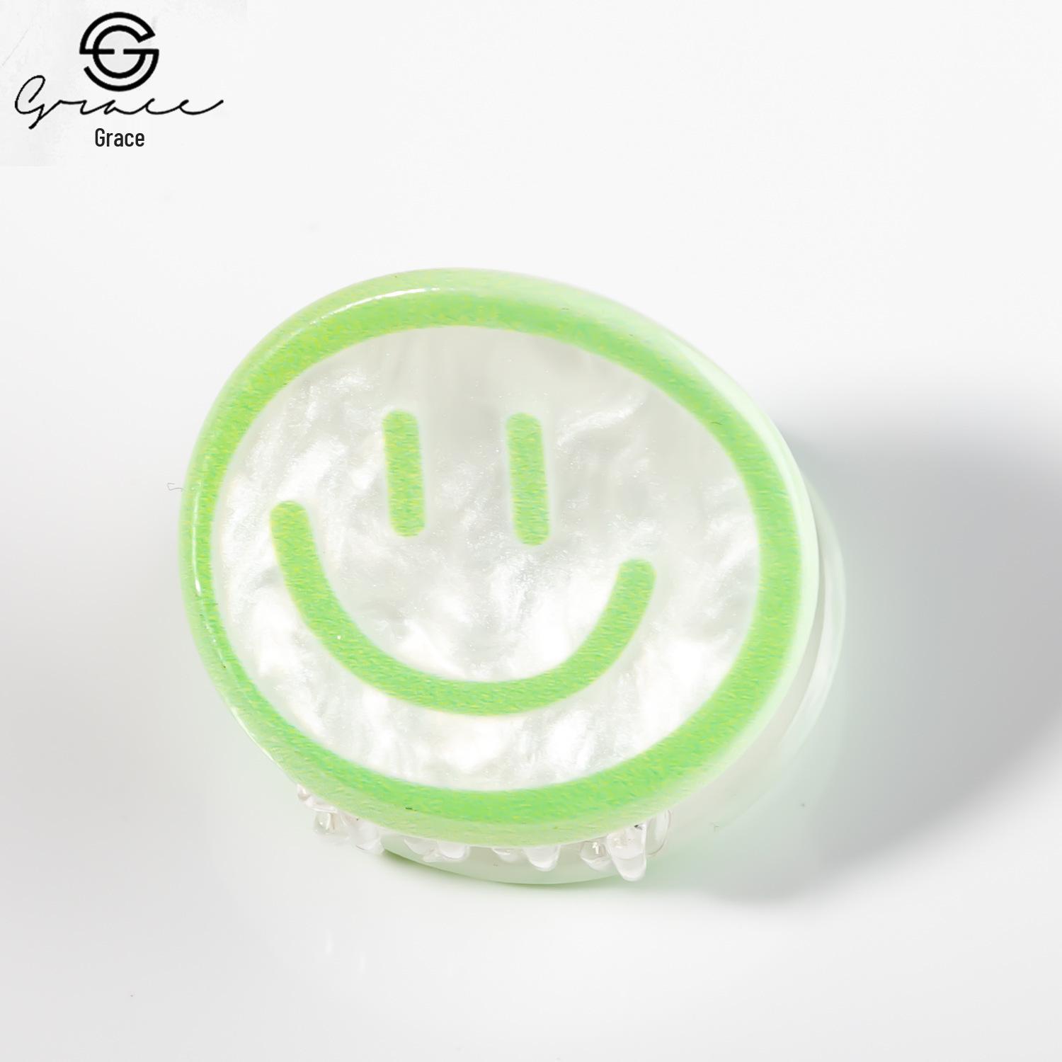 Бамбуковые украшения Яо Милое Лицо Смайлик Акриловая Заколка-Клешня для Волос Головной Убор