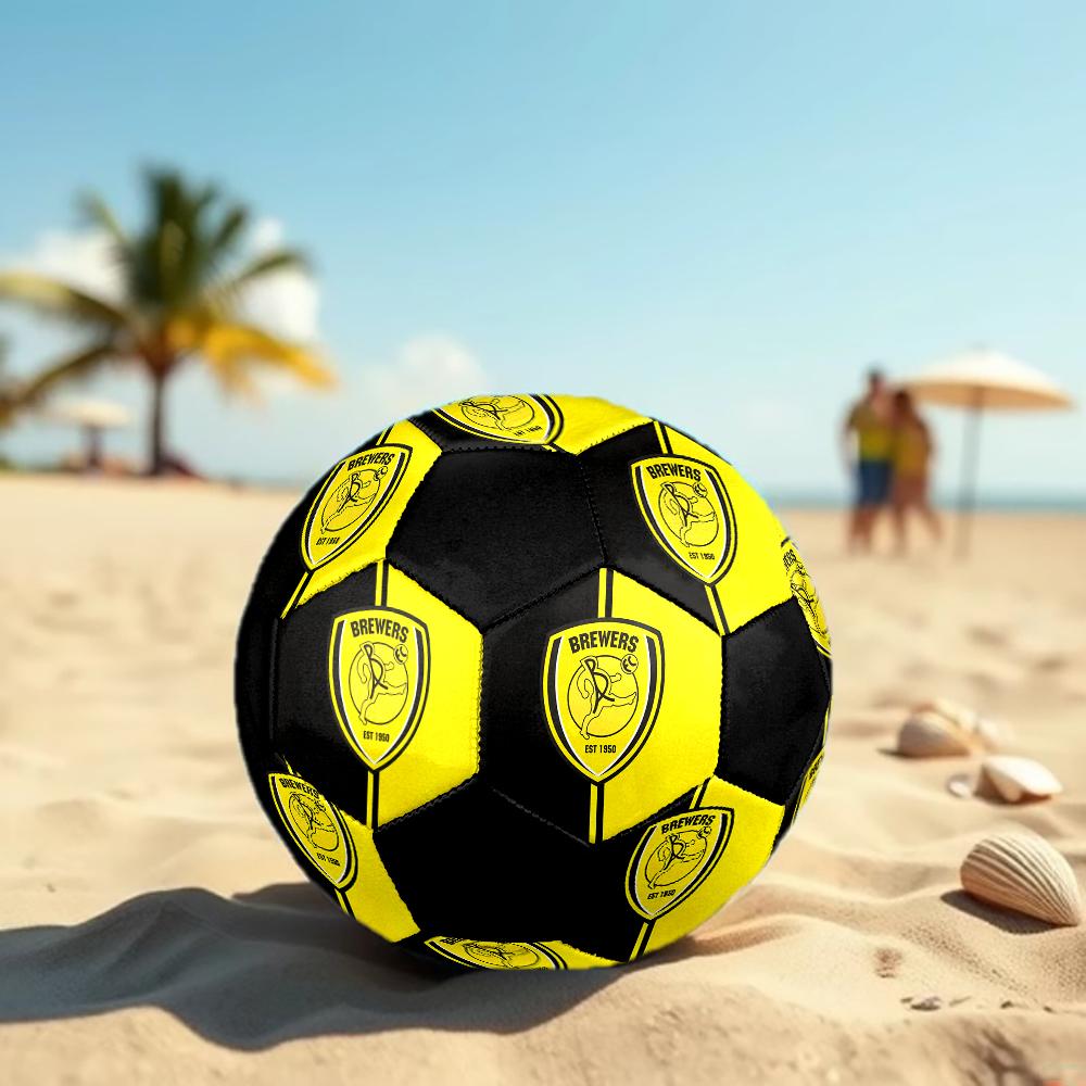 SIZE 5 Burton Albion FC Soccer Ball Colorful All Ages Machine Stitched PVC Competition Ready Durable High-Bounce