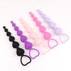 Silicone Heart-Shaped Beaded Anal Plug - Erotic SM Toy & Dilator