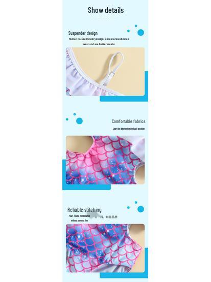 Costum de baie sirenă cu un umăr pentru fete - Costume de baie pentru bebeluși și copii pentru plajă și izvoare termale