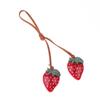 Cute Strawberry Charm Bag Pendant Car Keychain Luggage Pendant Simple All-Matching Bag Decoration Accessories
