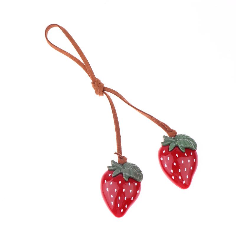 Cute Strawberry Charm Bag Pendant Car Keychain Luggage Pendant Simple All-Matching Bag Decoration Accessories