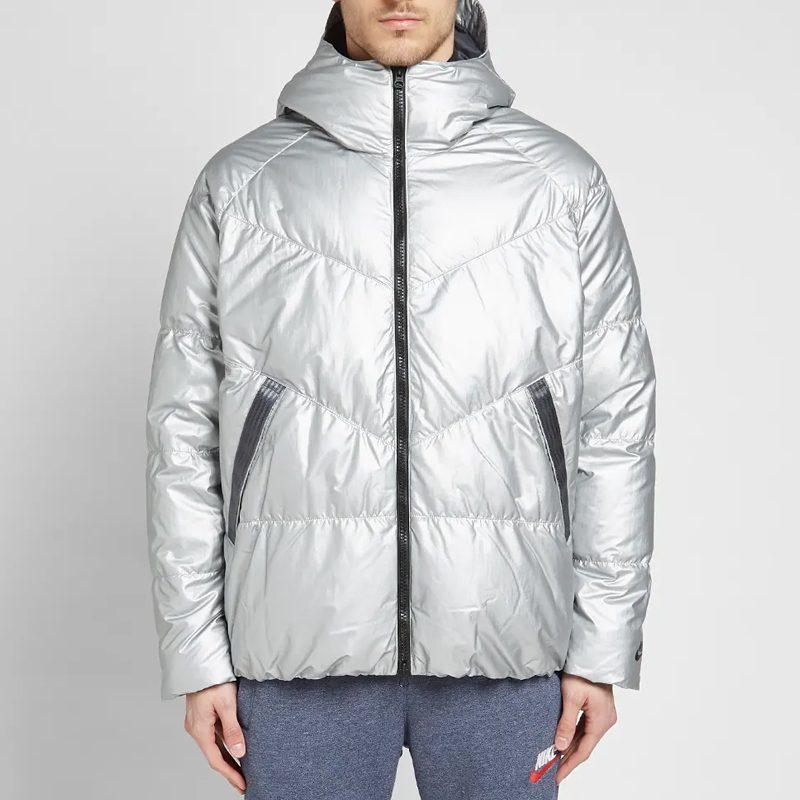 Nike Down Jackets Men's Silver Hooded Moderate Down Jacket BV4709-096