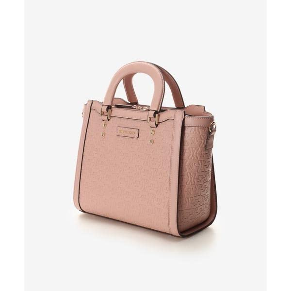 5 Embossed Point Stitch Handbag Pink Beige [Samantha Vega] Women's