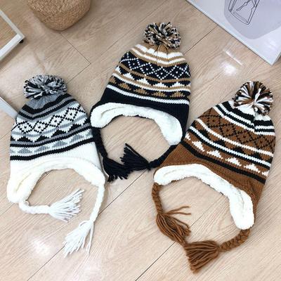 Women's Winter Nordic Fleece Knit Earflap Beanie Hat