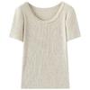 EICHITOO Women's Summer Slim-Fit Short Sleeve Knit Top