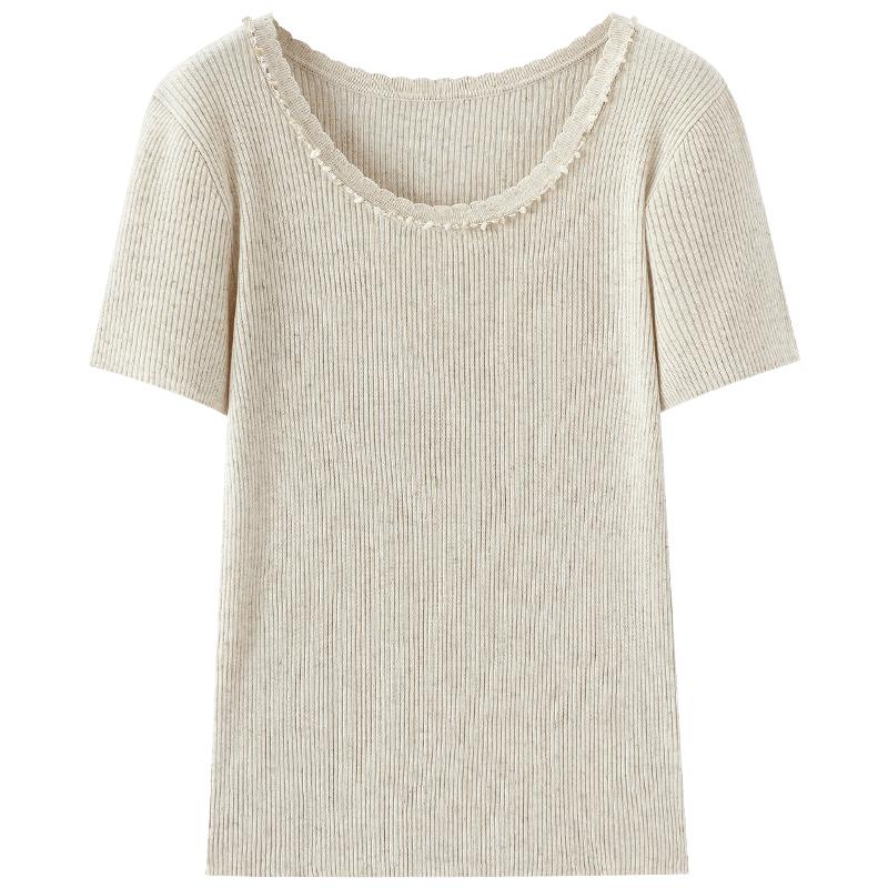 EICHITOO Women s Summer Slim-Fit Short Sleeve Knit Top M