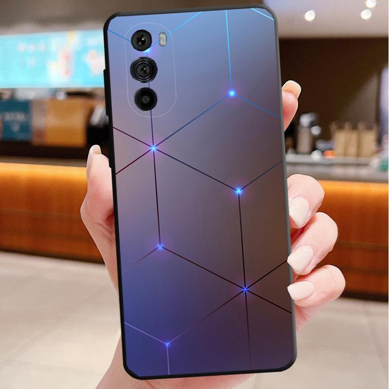 Phone Case For Motorola Edge 50 40 Pro 60 50 40 30 Ultra Neo Fusion Moto G85 G72 G53 G54 G84 G13 G32 Luxury Geometry Cool