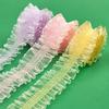 Colorful Elastic Lace Ribbon Polyester Stretch Lace Fabric New Ruffle Lace Trim  Clothing