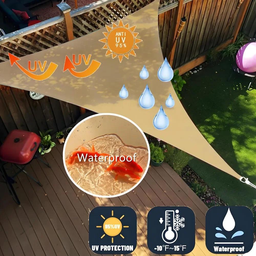 Triangle Sun Shade Sail Canopy UV Block Sunshade Sails Sunscreen for Outdoor Patio Garden Backyard Awning Sunsail with Free Rope