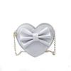 Fashionable Cute Mini Pu Shoulder Bag For Girls With Heart And Bowknot Elements