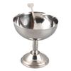 304 Stainless Steel Ice Cream Cup Retro Footed Serving Dessert Bowl for Salad and Pudding