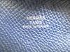Authentic HERMES Blue navy Tourillon Leather Coin Purse Bastia #b168  Open box