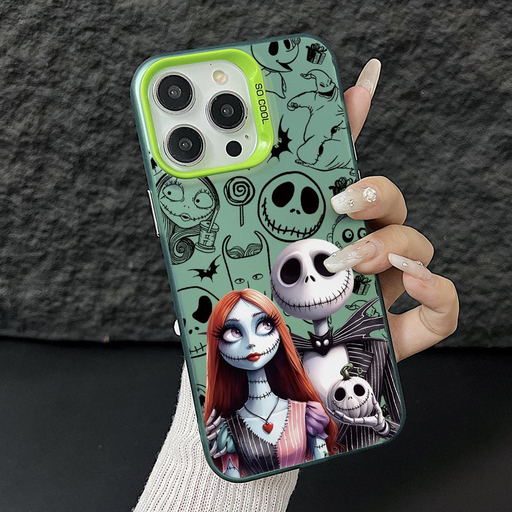

Corpses Bride Skeletons Love Phone Case for iPhone 17 Air 16 16e 15 14 Plus 13 12 11 Pro Max X Xs XR 8 Colorful Silver Cover iPhone Air