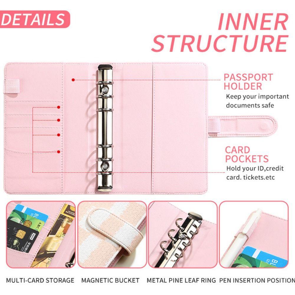 PU Leather Money Saving Binder Waterproof Loose-Leaf Money Saving Challenge Book Save Money Cash Budget