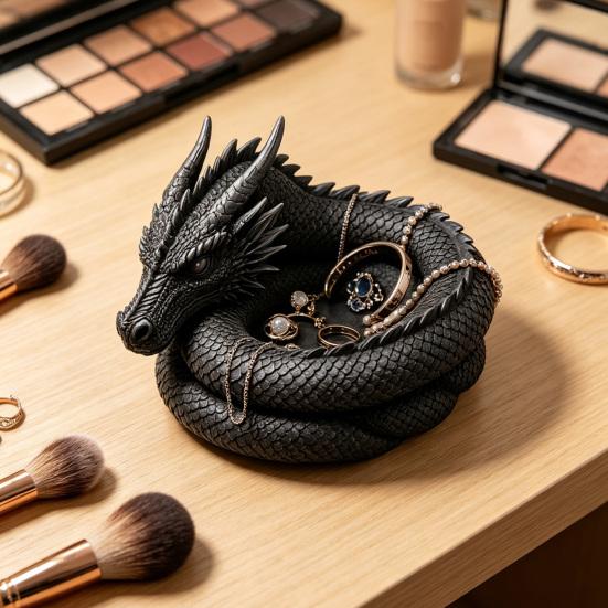 3D Printed Fantasy Dragon Catchall, Gothic Dragon Catchall Bowl, Desktop Key Storage Tray, Jewelry Tray Organizer, Desk Companion for Home Office Room