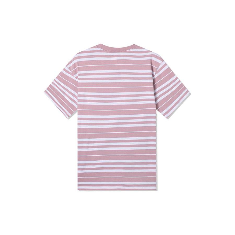 Levis Striped Logo Round Neck T-Shirt Women Tops Pink 36254-0011