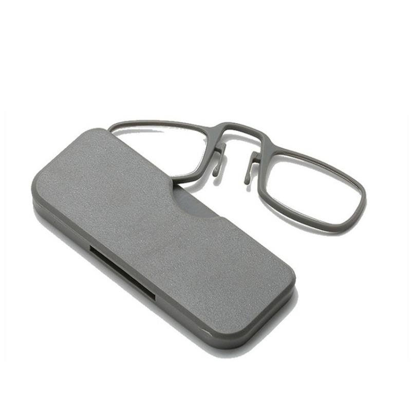 Stick On Phone Mini Clip Nose Bridge Reading Eyeglasses Ultra Thin Reading Glasses +10 +30Portable Presbyopic Eyewear With Case +1.0 +3.0