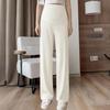 Maternity Wide-Leg Ice Silk Pants - Lightweight, Loose, Plus Size, Tummy Support, Straight Leg, Nine-Point Length for Spring/Summer