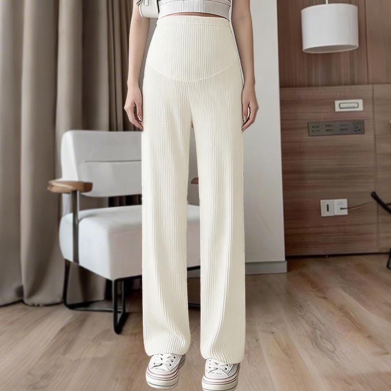 

Maternity Wide-Leg Ice Silk Pants - Tummy Support, Casual Summer Plus Size XXL абрикосовий