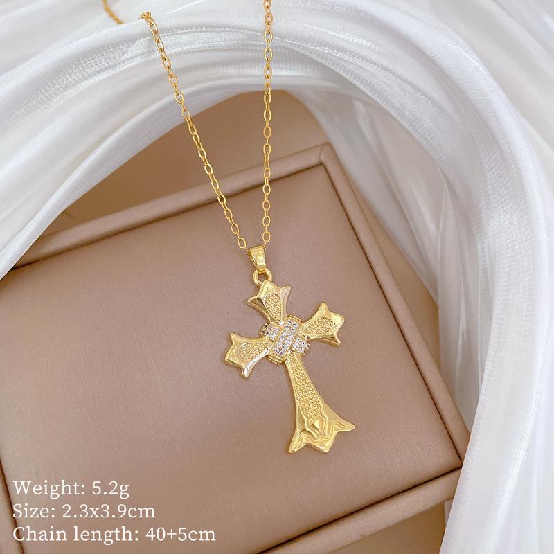 Copper Micro-Inlaid Necklace Women'S Copper Micro-Inlaid Real Gold Electroplating Simple And Exquisite Collarbone Chain Neck Chain