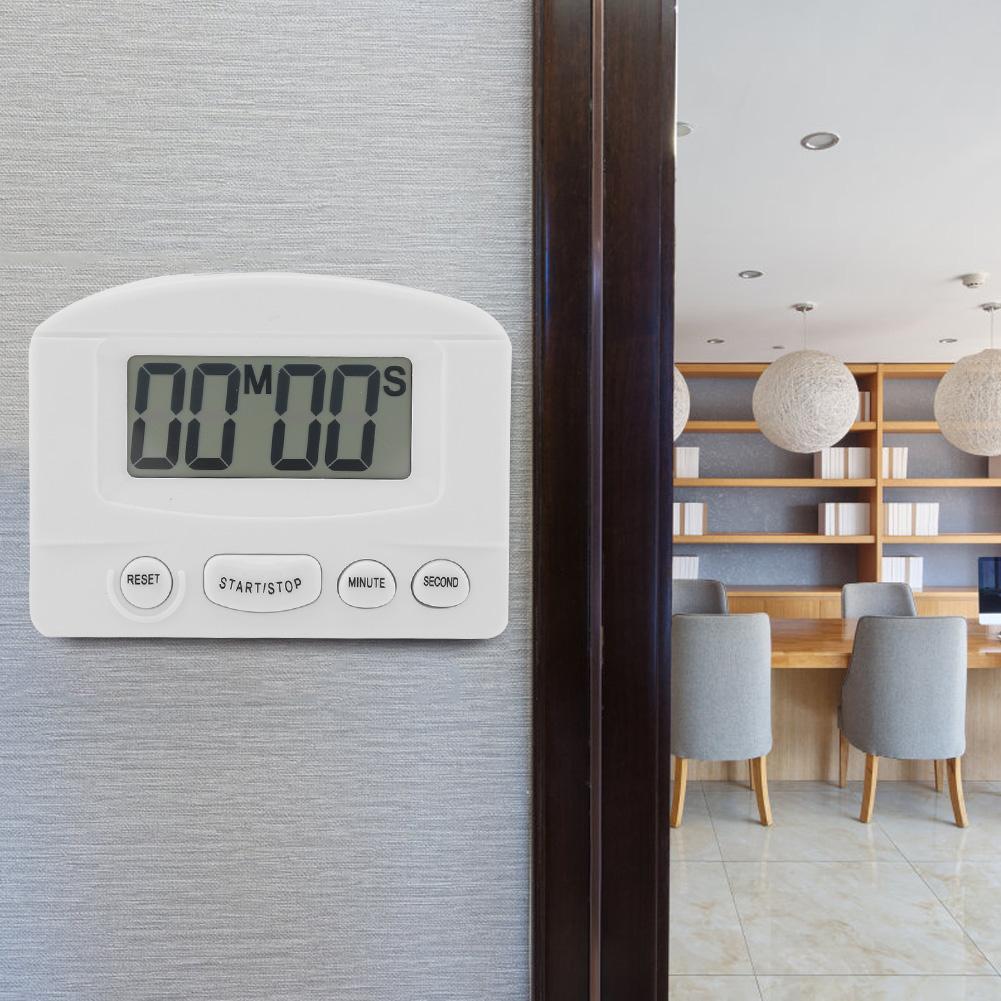 Portable Digital Clock Countdown Timer Large LCD Display Kitchen Use (Black)