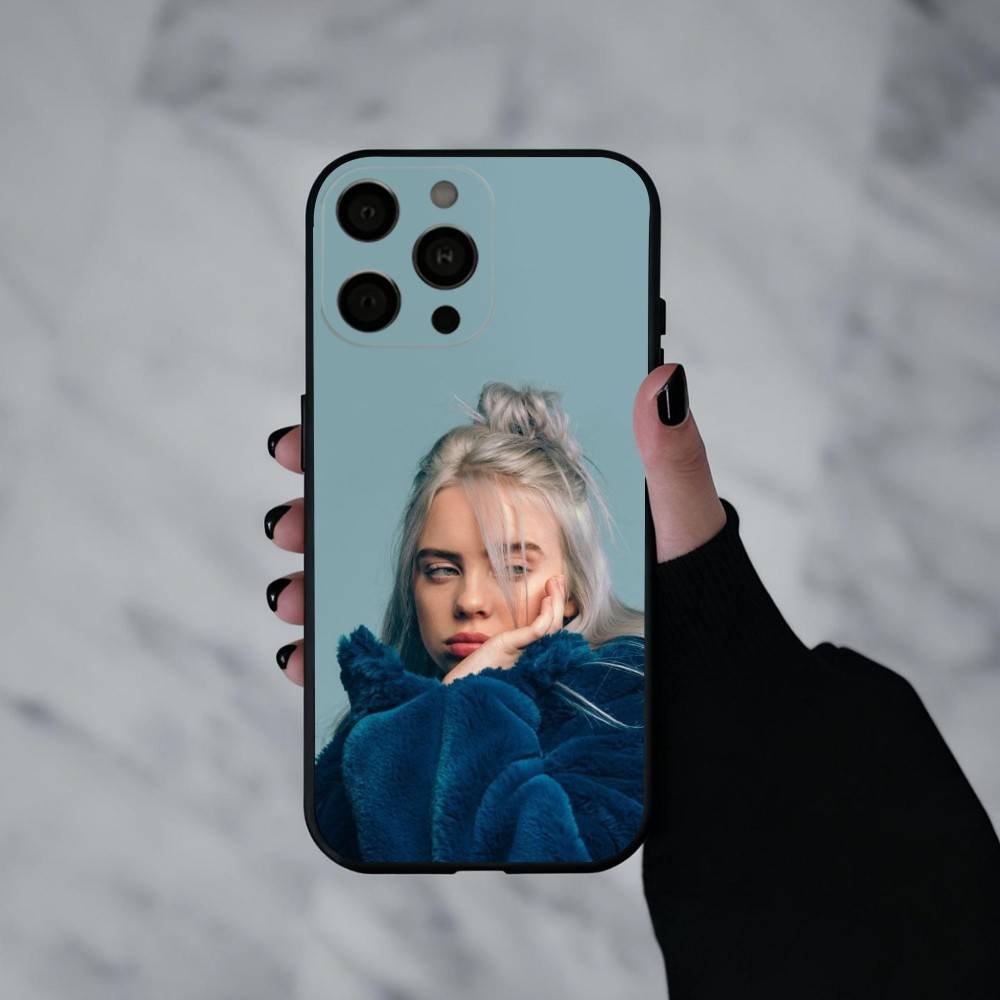 Singer B-Billie E-Eilish-H Phone Case For iPhone 17pro,16,15,14,13,12,11 Plus,Pro Max,XS,Soft Silicone Black Cover