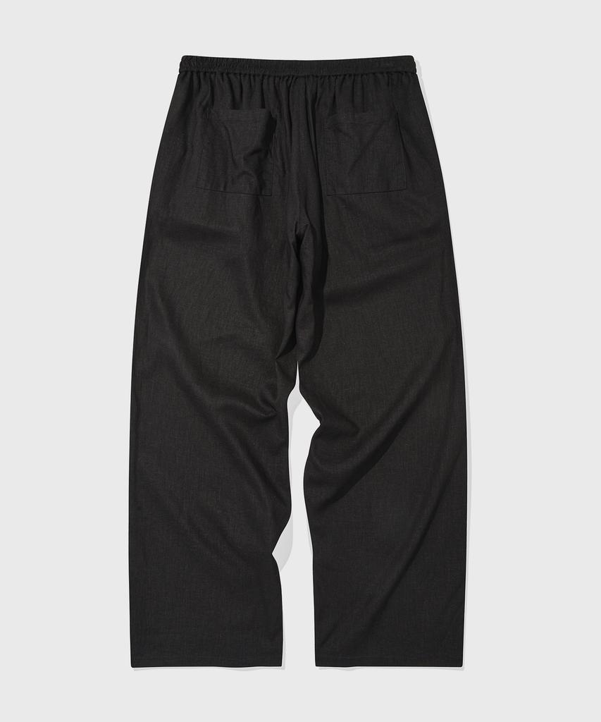 KIIMUIR (Women) Summer Semi-Wide Linen Pants_Black