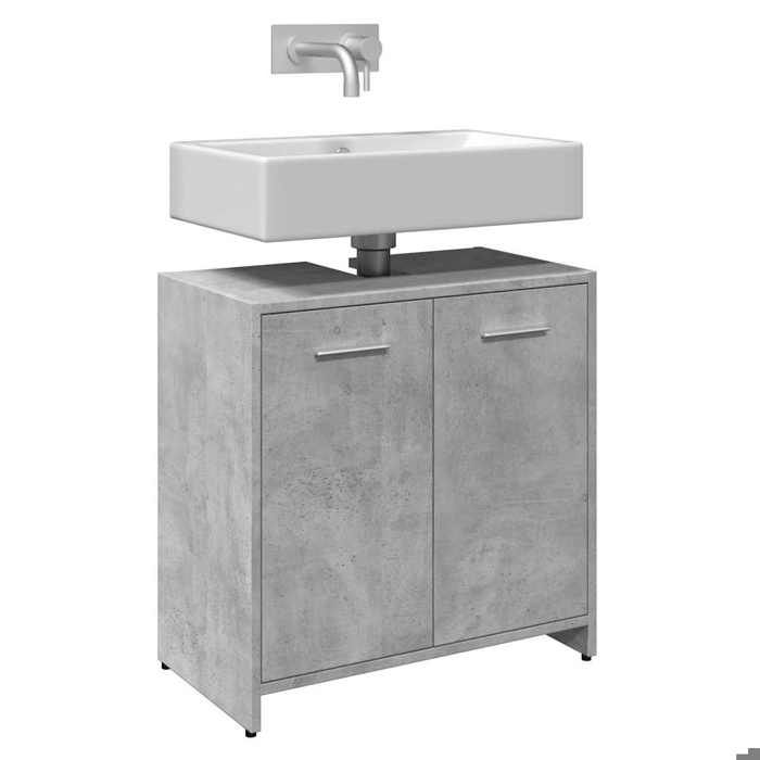 VidaXL Armoire lavabo de salle de bain gris béton 60x33x60 cm, meuble de lavabo, meuble sous vasque de salle de bain, meuble 856038