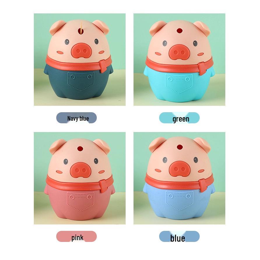 Automatic Cartoon Toothpick Dispenser - Cute Pop-Up Holder for Home Use синий