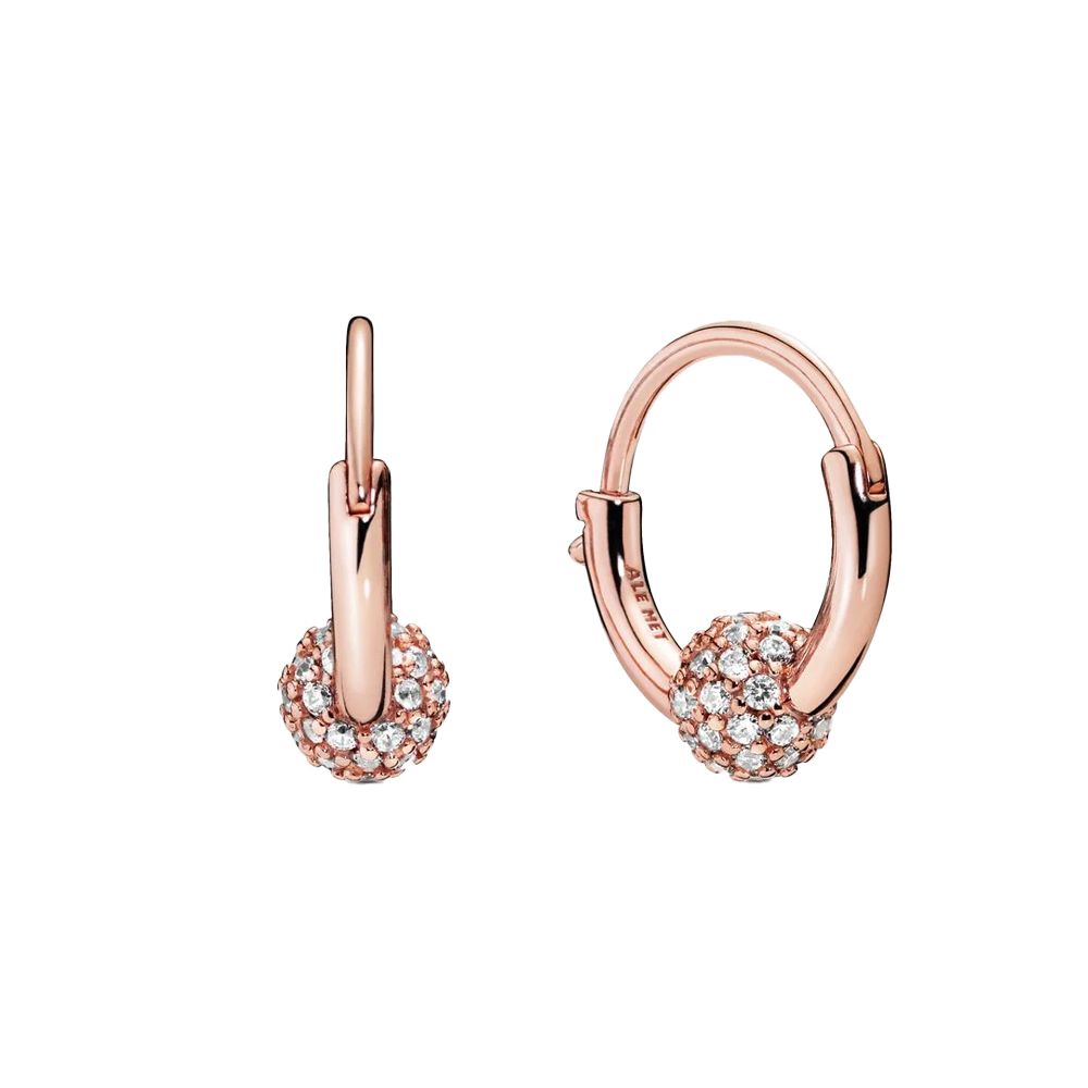 Pandora Paved Beaded Earrings Women earrings Rose-Gold 288294CZ Rose Gold