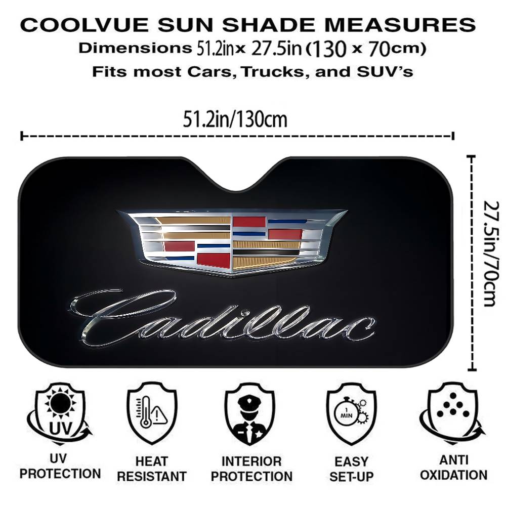 ctwzlm1 C-Cadillac Car Car Sun Shade Front Window Sunshade For Most Sedans SUV Blocks Max Uv Rays Keep Your Vehicle Cool