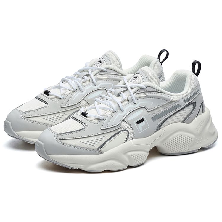 Fila Mesh Fabric Synthetic Leather Comfortable Low-Top Casual Shoes Men Sneakers White Gray F12M226118FSA