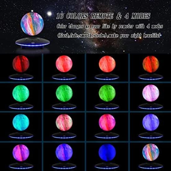 Vnemofey Floating Globe with LED Light Base, Magnetic Levitation Globe Lamp Ball World Map Display Gadget, Home Room and Office Desk Decor, Creative