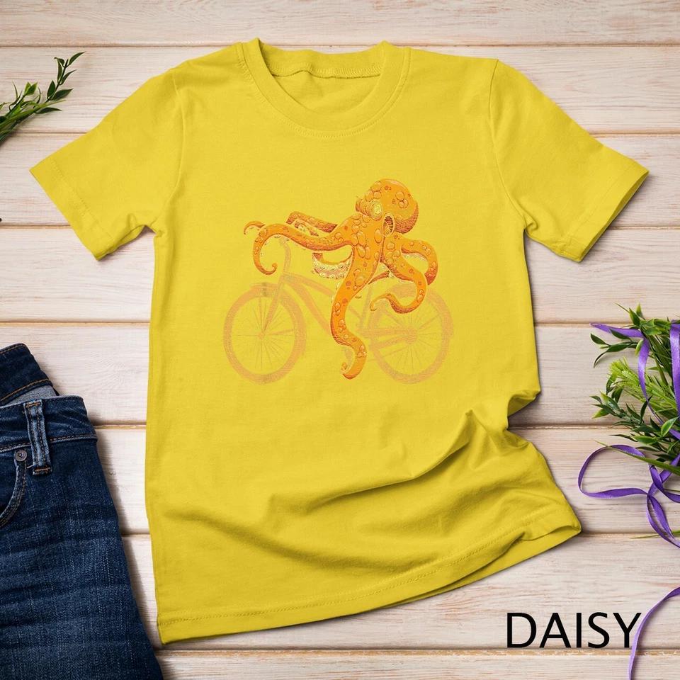 Octopus Riding Bicycle Octopus T-Shirt Unisex T-shirt 2 4XL