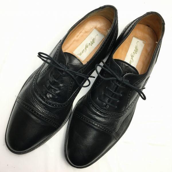 Mezlan Made in Spain Vintage Tag Cap Toe Business Shoes Black Size 9M Men's(USED)