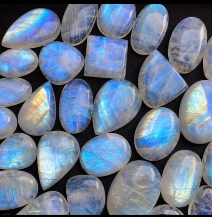 Best Quality Natural Rainbow Moonstone, Polish Moonstone Lot, Mix Shape Moonstone, Blue Fire Cabochon, All Size Loose Cabochon.