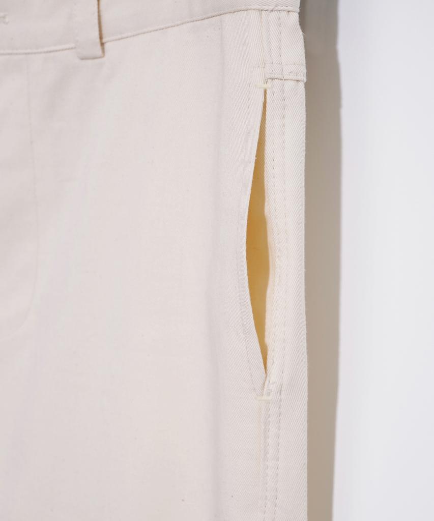 HARDCORE HAPPINESS Cotton Straight Basic Pants_Ivory