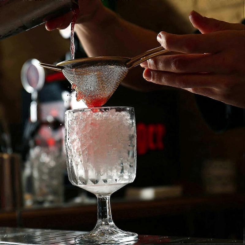 Cocktail Strainer-Stainless Steel-Conical Tea Strainer-Convenient Locking Tool8.5cm (1 Piece, Silver)