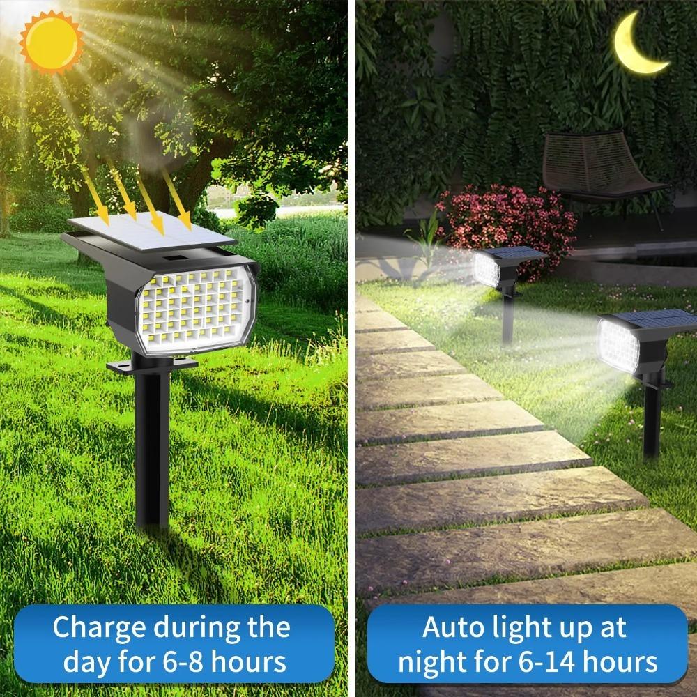 6PCS 23 LED Solar Lights Outdoor IP65 Waterproof Garden Lamp 3 Lighting Modes 2-in-1 for Yard Lawn Walkway Garage Landscape Spotlight