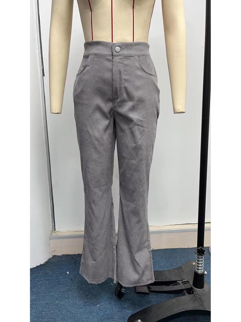 Damen Frühjahr 2023 High Waist Cord Schlaghosen