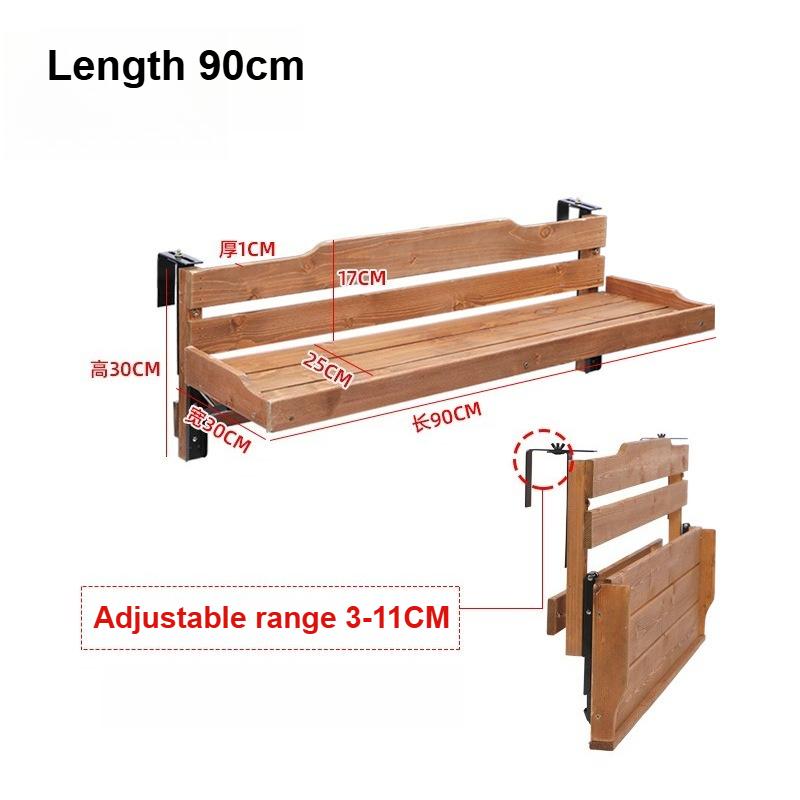 Foldable Outdoor Table Balcony Railing Flower Rack Outdoor Hanging Storage Stand Balcony Handrail Succulent Flower Pot Holder