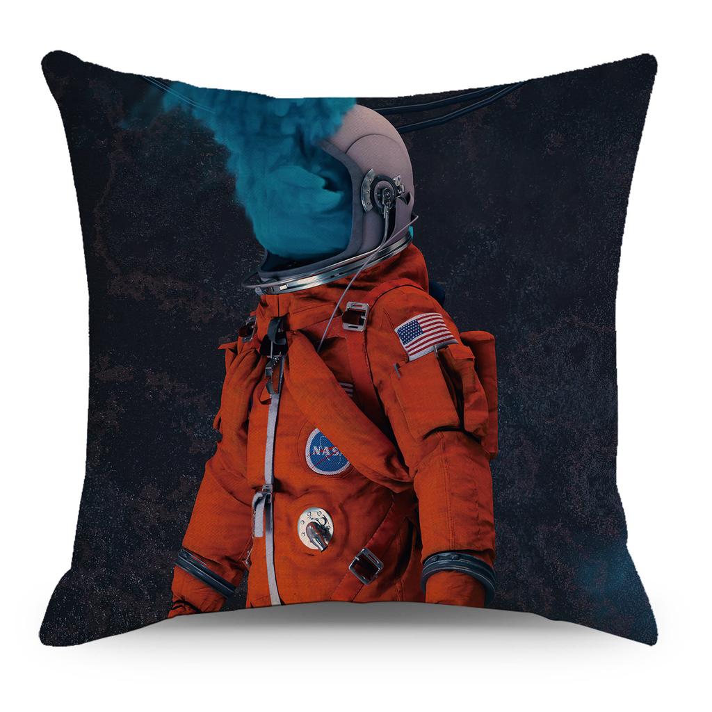 Wish Pillowcase Astronaut Planet Linen Pillow Cushion Cover