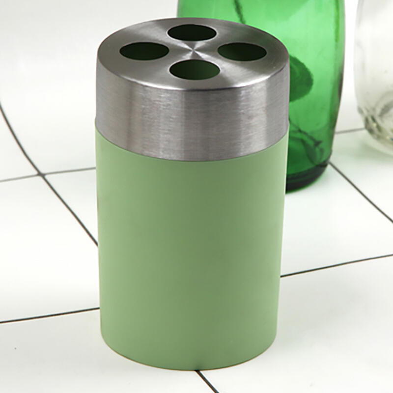 

Simple Stainless Steel Toothbrush Holder Stand 4-hole Green 051B
