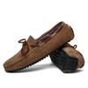 Genuine Leather Warm Loafers Men Shoes Slip-on Driving Flats Men Casual Walking Shoes Moccasins Soft Sole Lazy Shoes Size 38~49