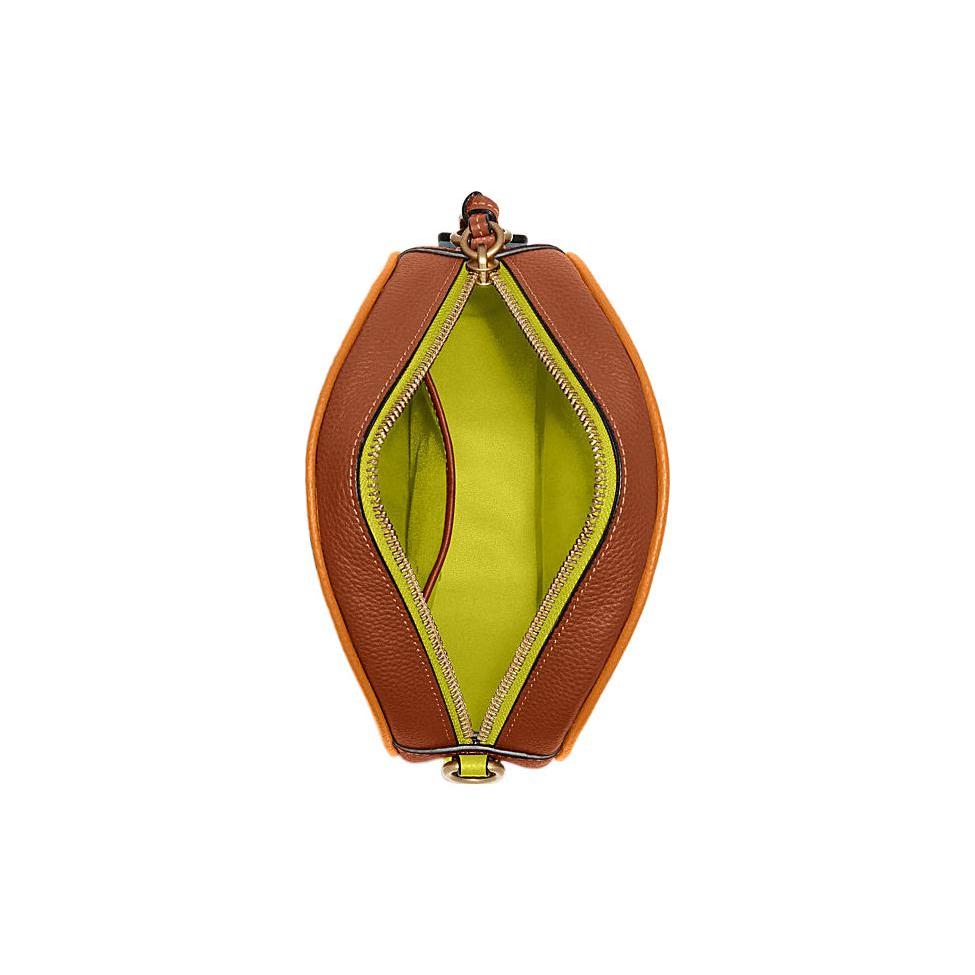 New COACH Kia Cow Leather Small Round Bag, Shoulder Bag, Crossbody Bag Trumpets Women's Chalk Multicolor CA098-B4CAH