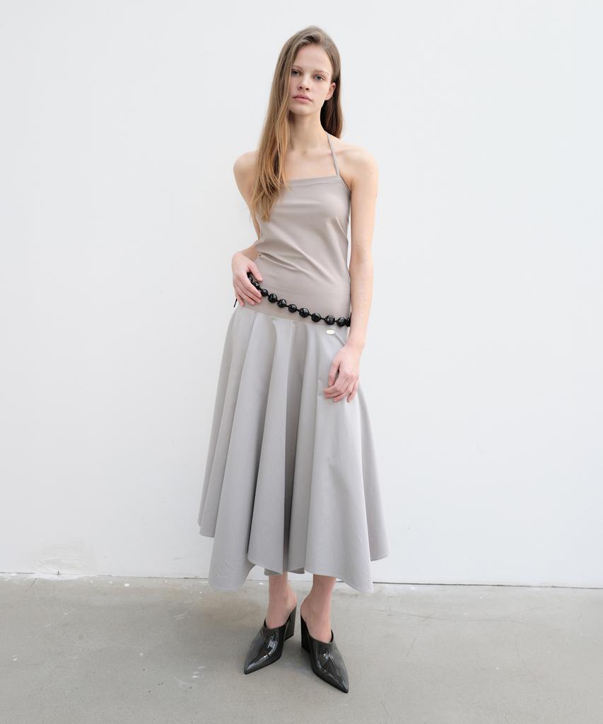 Yunse String Two-Way Dress (Beige/Grey)