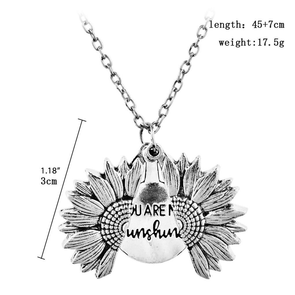 Sunflower Necklace Supplies Floral Applicable Letter Decor Pendent Chic Widely Shaped Exquisite Jewelry Double-Layer Girl