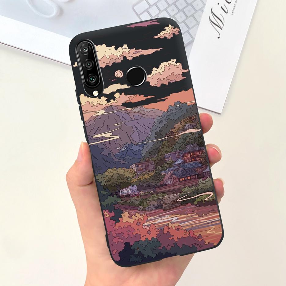 For Huawei P30 Lite Case Cute Fashion Carton Cover Soft Silicone Phone Case For Huawei P30 Pro P 30 Lite P30Lite Back Cover Bags